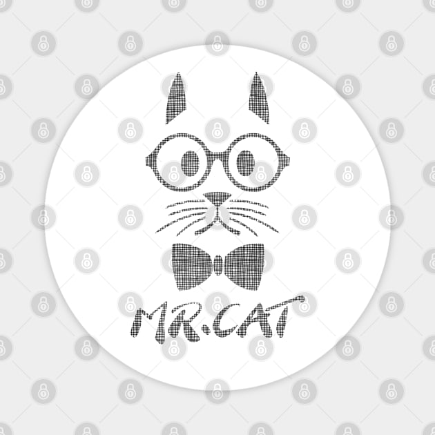 Grid Mr Cat Magnet by anbartshirts